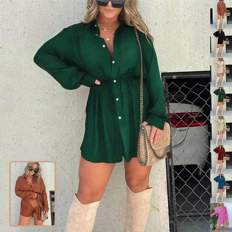 Long Sleeve Button Shirt Jumpsuit Women - ZA-Zola