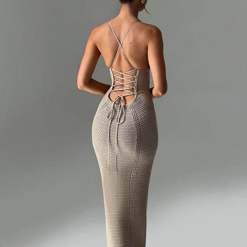 Fashion Backless Knitted Dress – Chic & Stylish - ZA-Zola