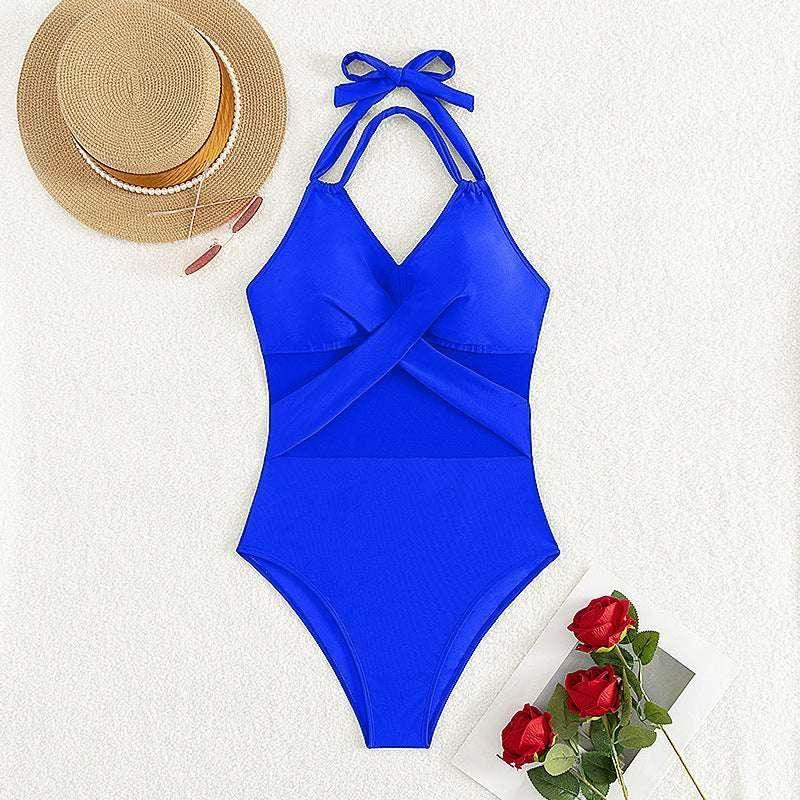 Stylish One-Piece Swimsuit - Solid Color for Women - ZA-Zola