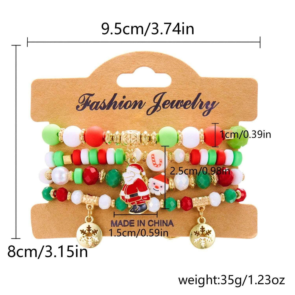 Handmade Christmas Snowman Beaded Bracelet – Festive Jewelry - ZA-Zola
