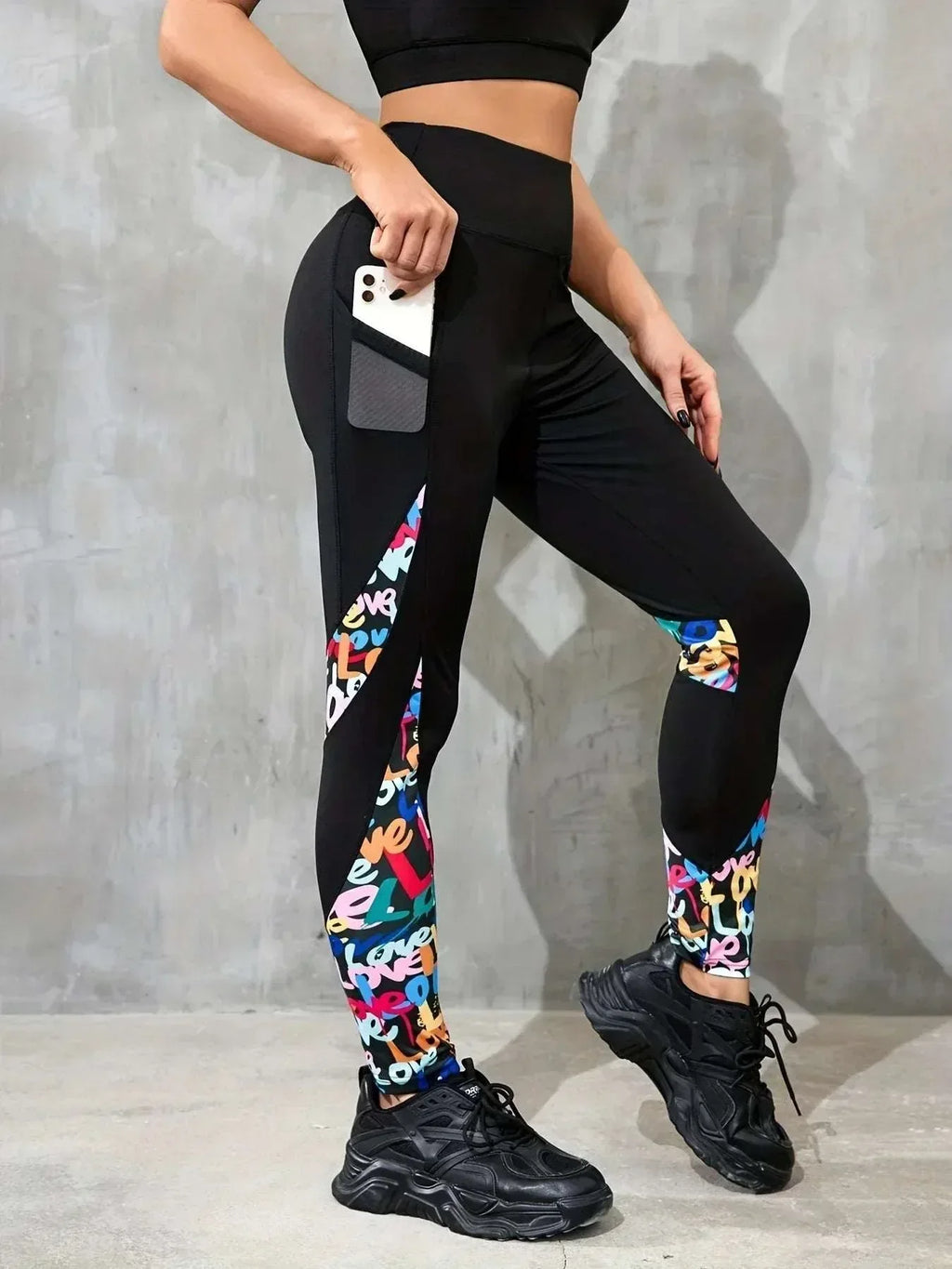 High Waist Color Contrast Yoga Leggings for Women - ZA-Zola