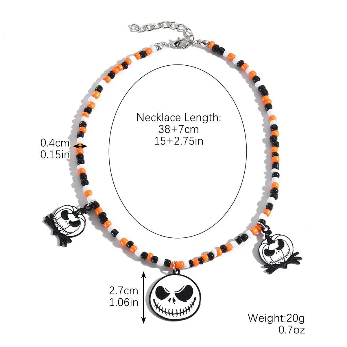 ZA-Zola Halloween Bat Ghost Skull Necklace - ZA-Zola