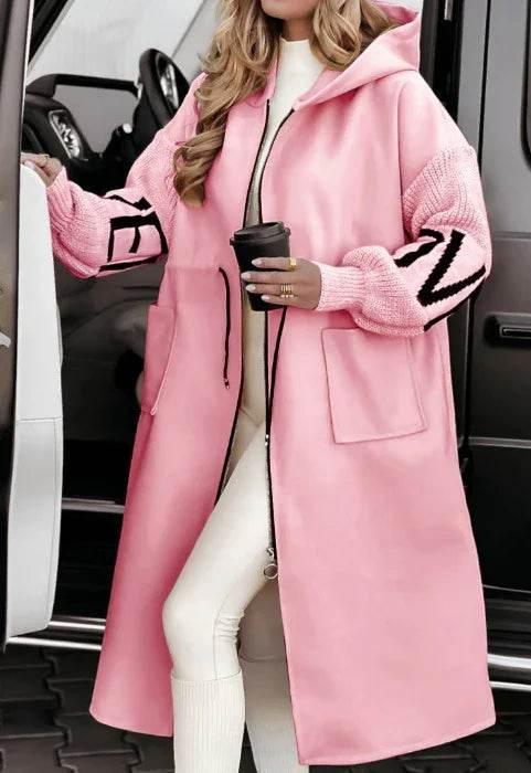 Hooded Windbreaker Long Jacket with Pockets for Women - ZA-Zola
