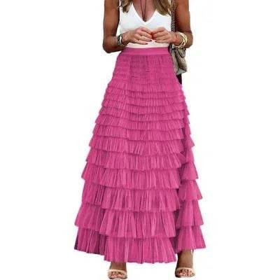 Layered Ruffle Mesh A-Line Skirt for Women - ZA-Zola