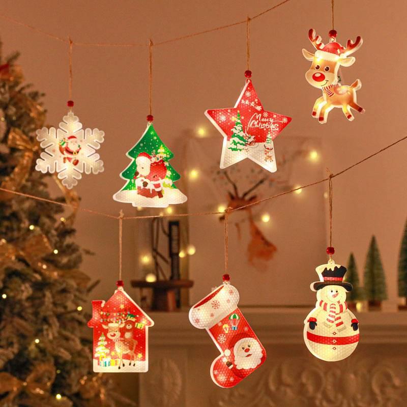 Bar Atmosphere Christmas Interior Decorations Colored Lights - ZA-Zola