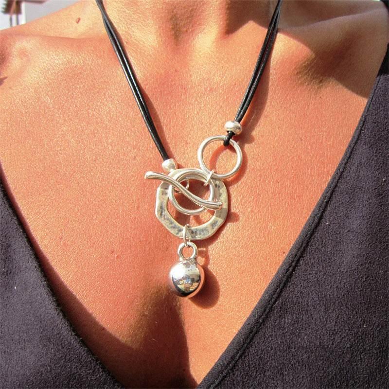 Ring Necklace – Bohemian Leather Design for Women - ZA-Zola