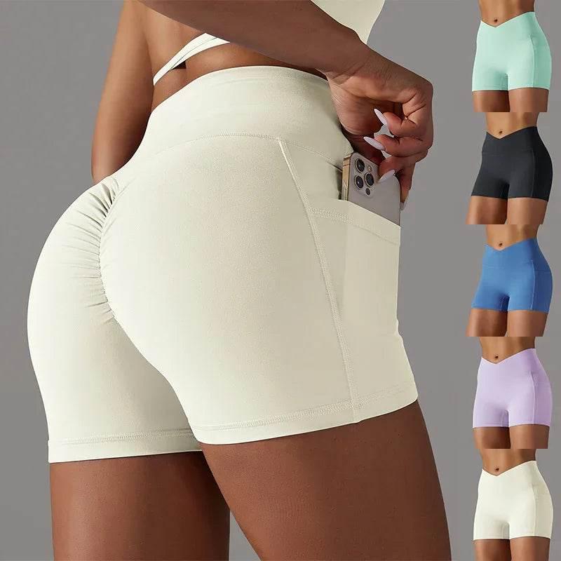 Yoga Shorts with Phone Pocket – Women's Sportswear - ZA-Zola
