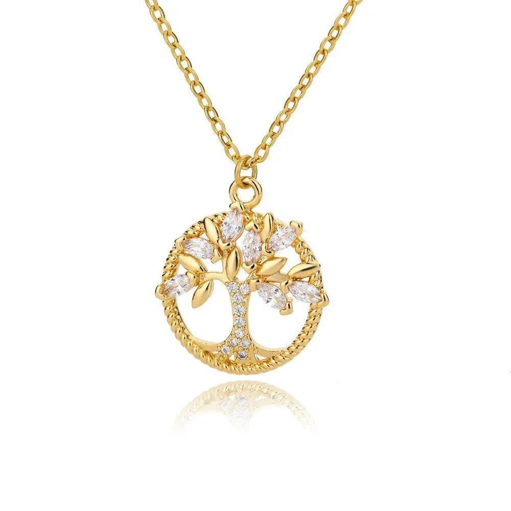 18K Hollow Tree of Life Pendant Necklace - ZA-Zola