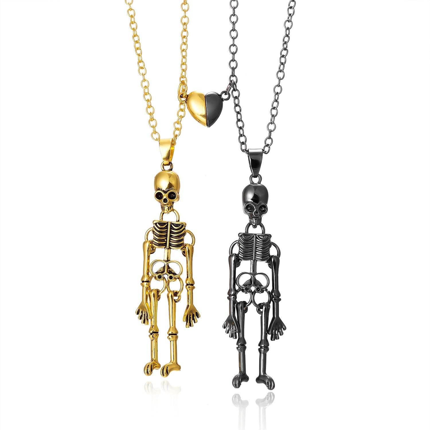 ZA-Zola Vintage Skull Ghost Necklace Pair - ZA-Zola