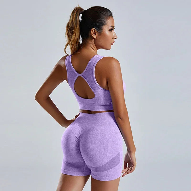 Women Yoga Shorts Set – Seamless Gym & Workout Wear - ZA-Zola