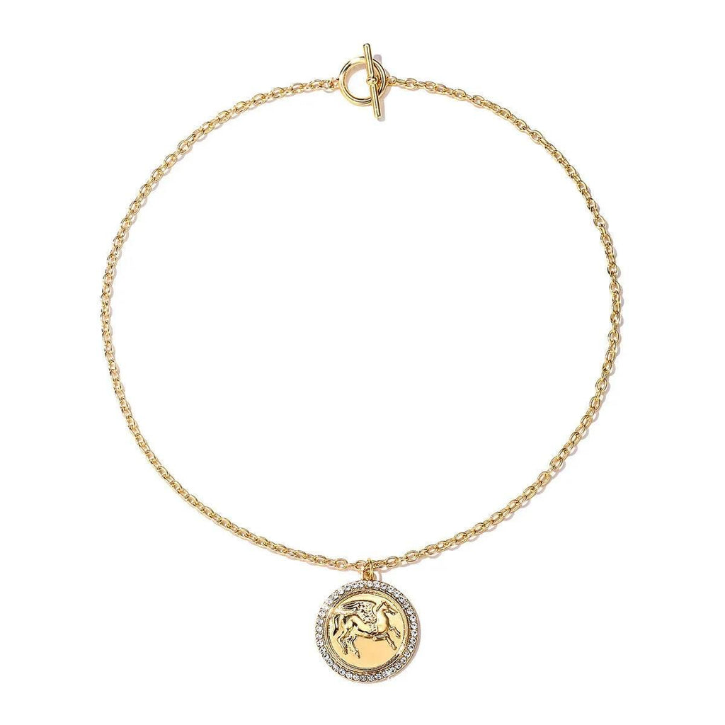 Pegasus Coin Necklace & Earrings Jewelry Set - ZA-Zola
