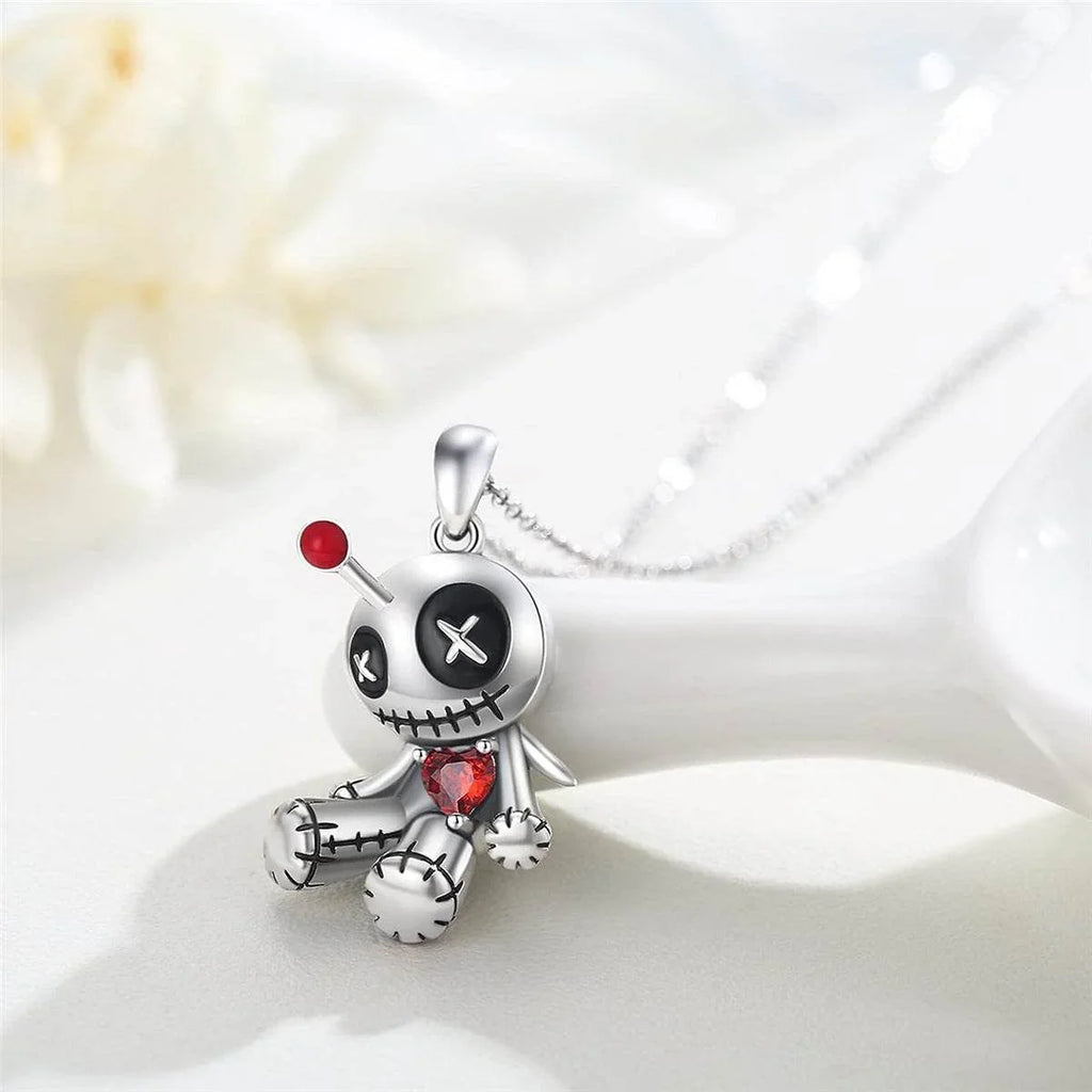 ZA-Zola Red Heart Voodoo Doll Necklace - ZA-Zola