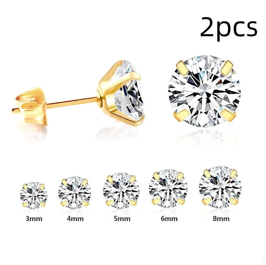 White Diamond Stud Earrings for Everyday Elegance - ZA-Zola