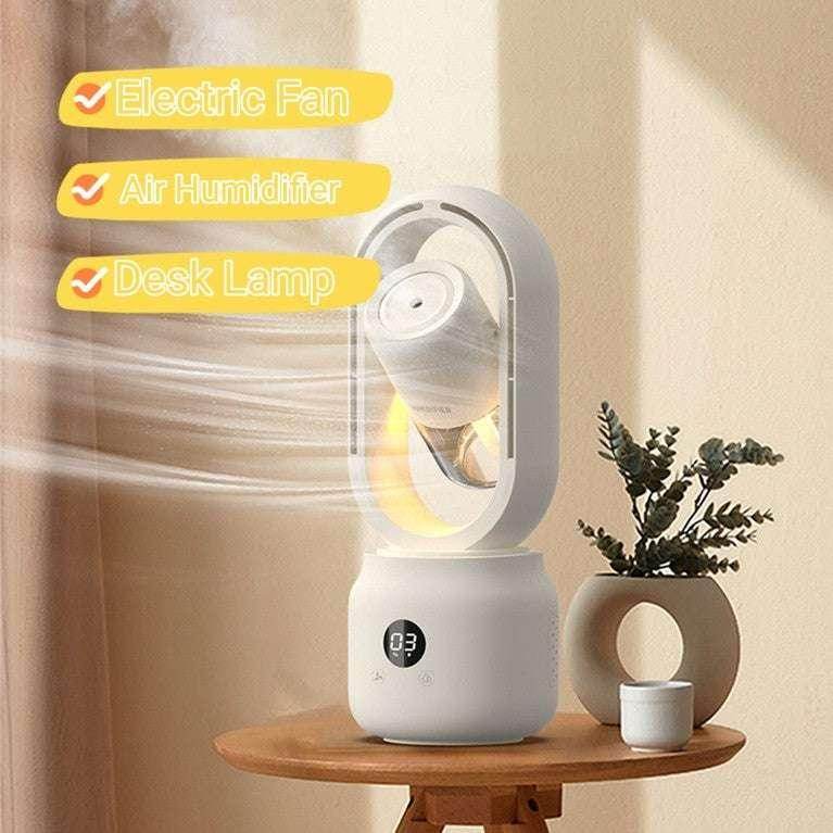 Bladeless USB Rechargeable Fan with Spray Humidifier - ZA-Zola
