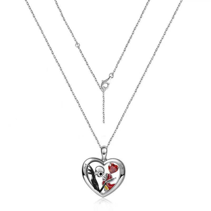 ZA-Zola Heart Skull Rhinestone Necklace - ZA-Zola