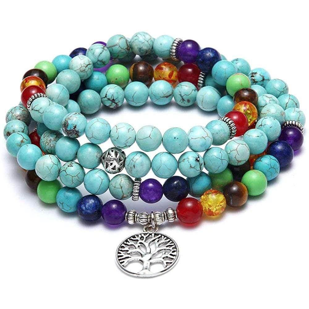 Tiger Eye 108 Beads Buddha Bracelet for Balance - ZA-Zola