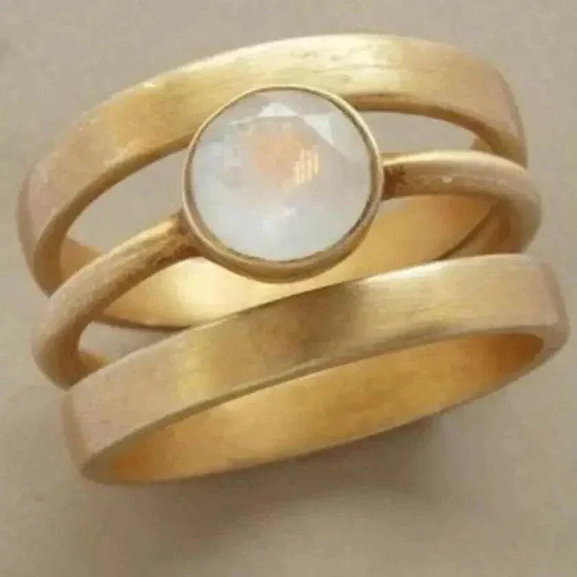 Asian Gold Multi-Layer Hollow Ring for Women - ZA-Zola