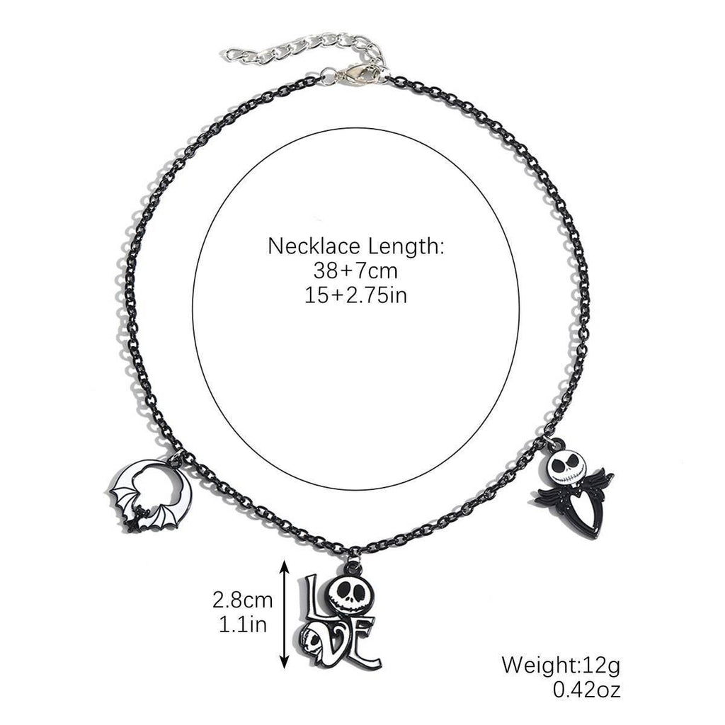 ZA-Zola Halloween Bat Ghost Skull Necklace - ZA-Zola