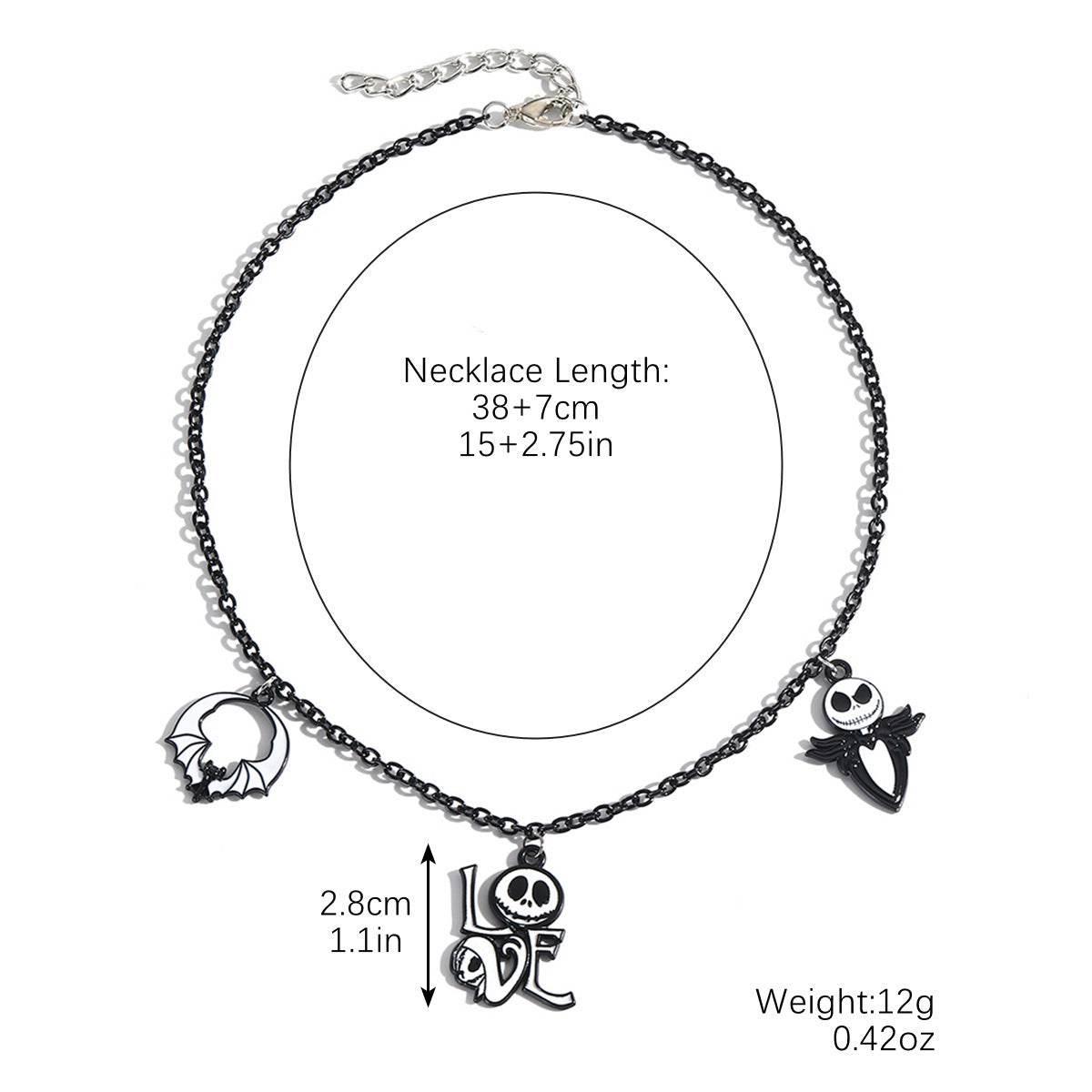 ZA-Zola Halloween Bat Ghost Skull Necklace - ZA-Zola