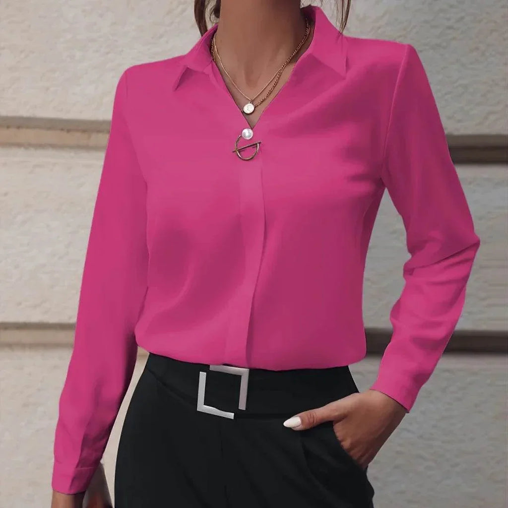 Commuter Solid Color Shirt – Elegant & Versatile Fit - ZA-Zola