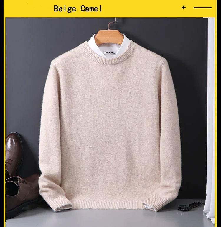 Loose Oversized Round Neck Wool Sweater for Men - ZA-Zola