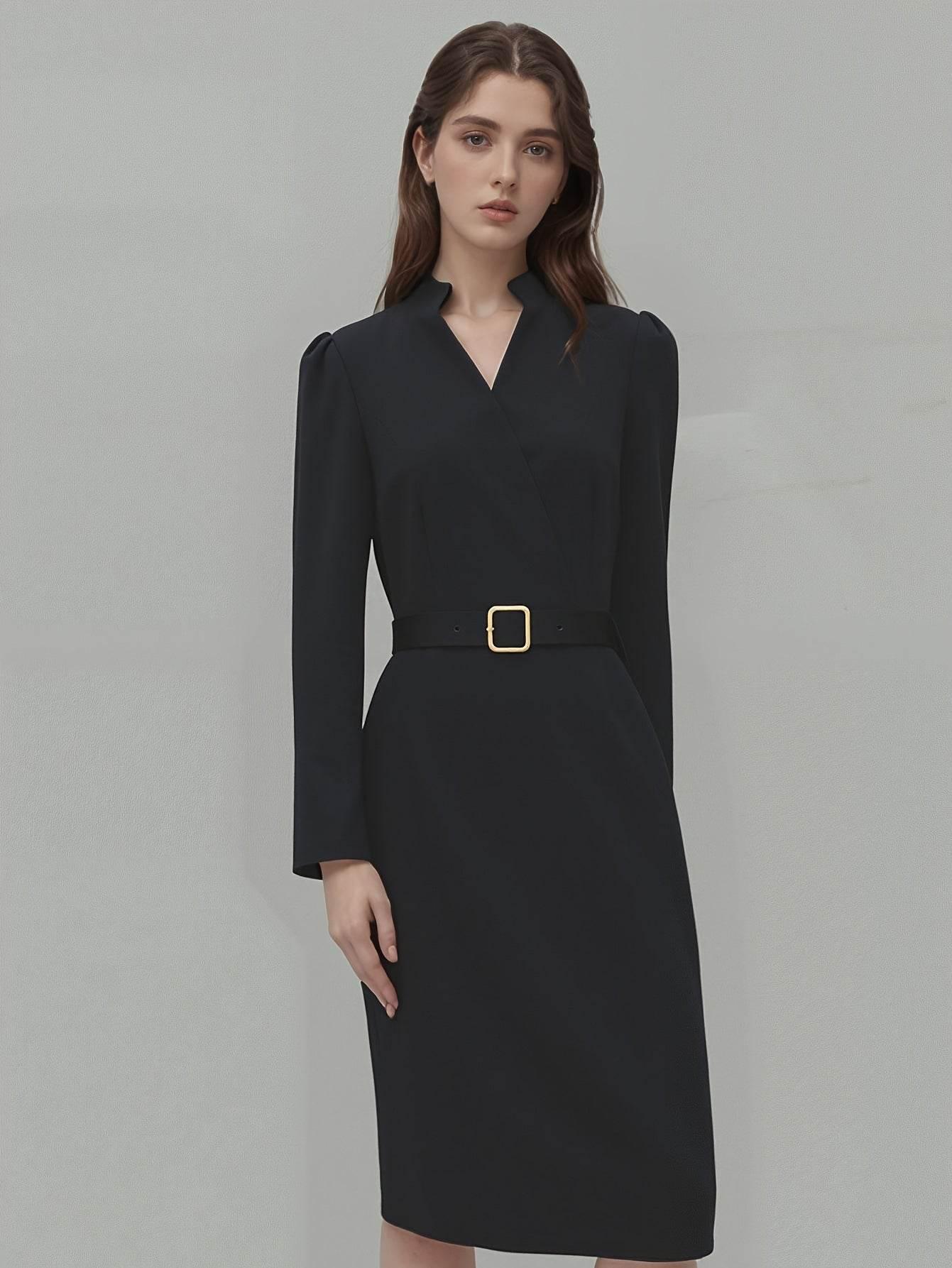Long Sleeve Dress | Casual Office Dress & Business Work Outfit - ZA-Zola