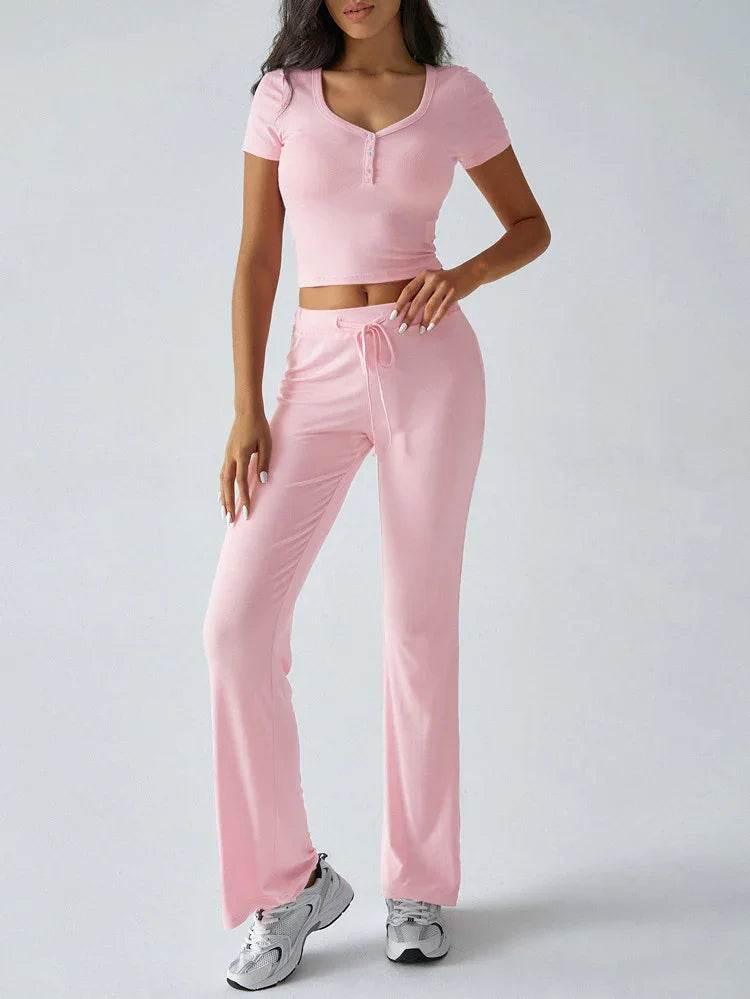 Solid Color Crew Neck Casual Suit – Shop Now for Comfort - ZA-Zola