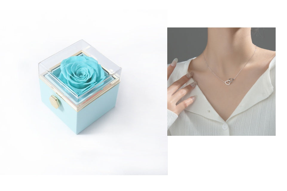 Fashion Acrylic Rotating Rose Jewelry Box | Elegant Gift Box