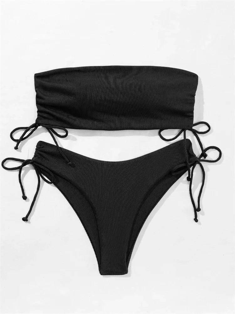 Summer Tube Bikini – Sexy Drawstring Swimsuit - ZA-Zola