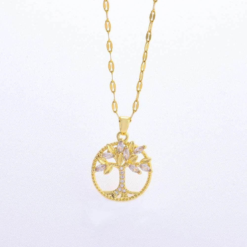 Retro Tree of Life Zircon Pendant Necklace - ZA-Zola