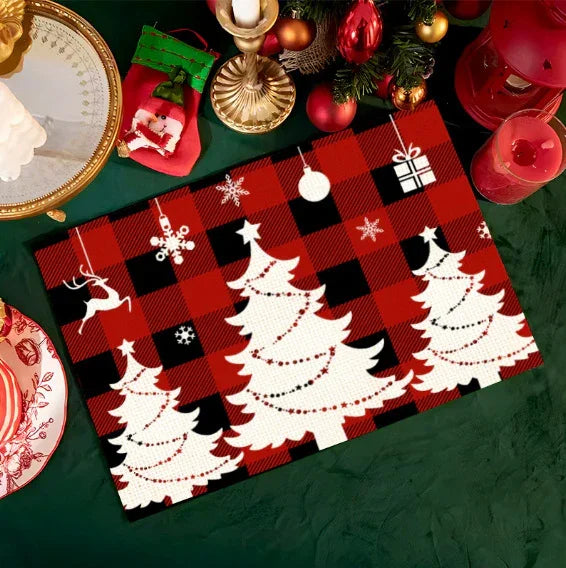 Snowman Table Mat – Linen Printed Christmas Table Runner Décor - ZA-Zola