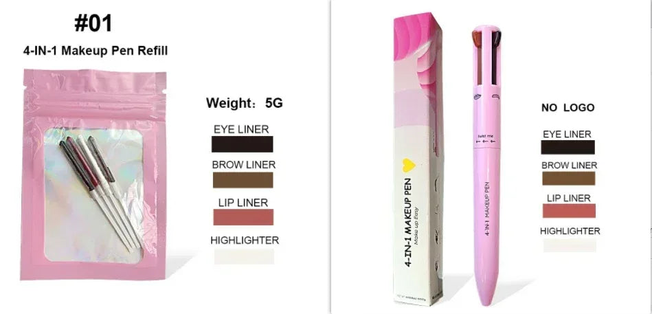 4 in 1 Makeup Pencil – Eyebrow, Eyeliner, Lip Liner & Highlight - ZA-Zola