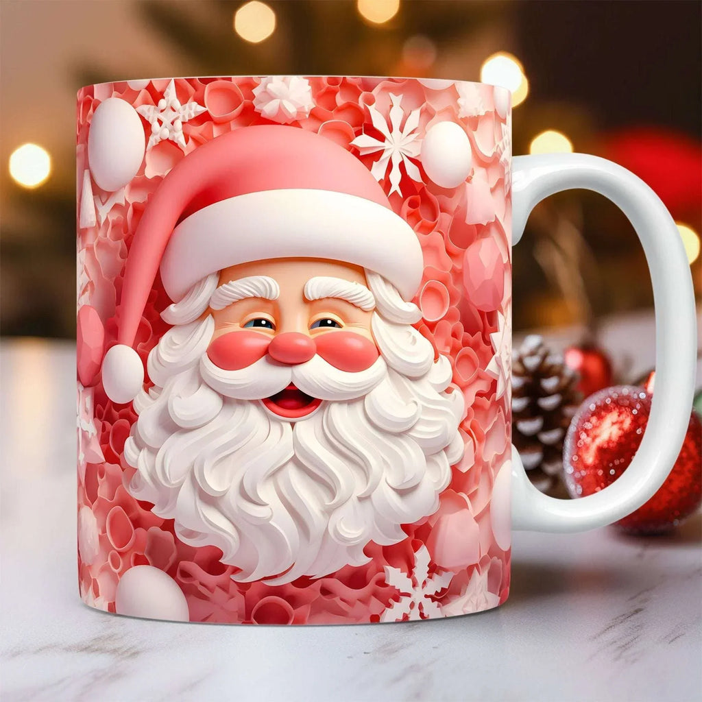 3D Christmas Ceramic Mug – Santa Coffee Cup Gift for Kids & Adults - ZA-Zola
