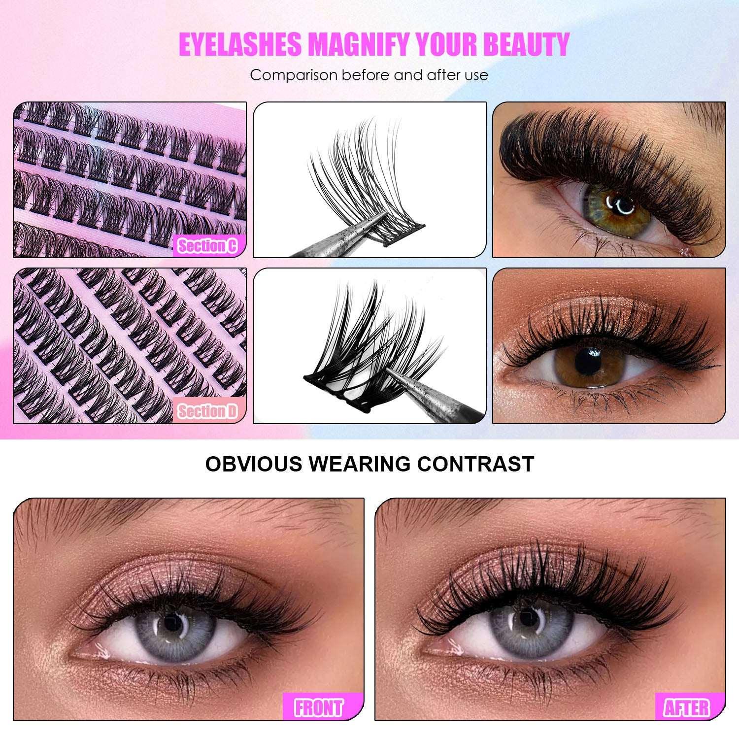 Segmented Cluster Lashes – 12 Rows, 150 Lash Clusters - ZA-Zola