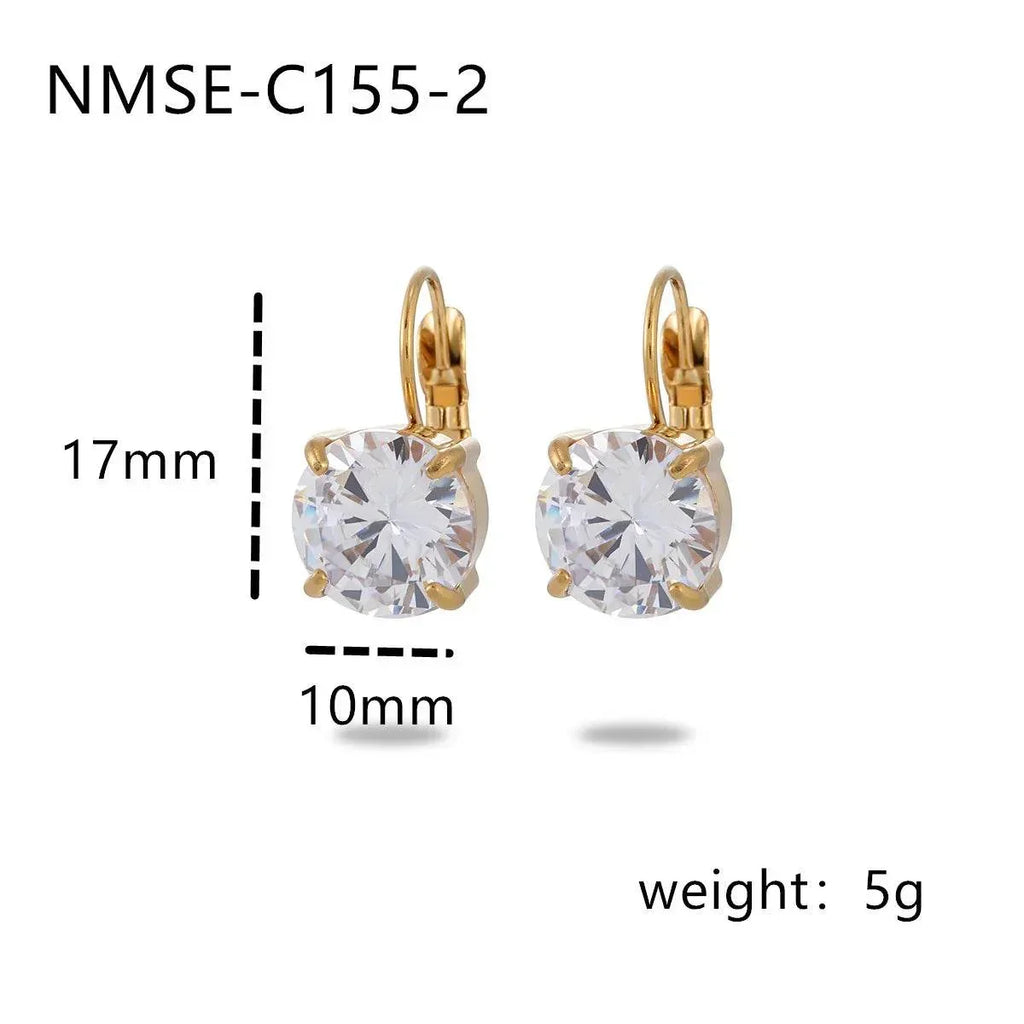 Elegant Four-Claw Diamond Stud Earrings for Women - ZA-Zola