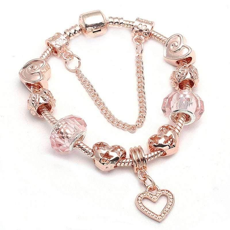 Rose Gold Geometric Love Bracelet for Women - ZA-Zola