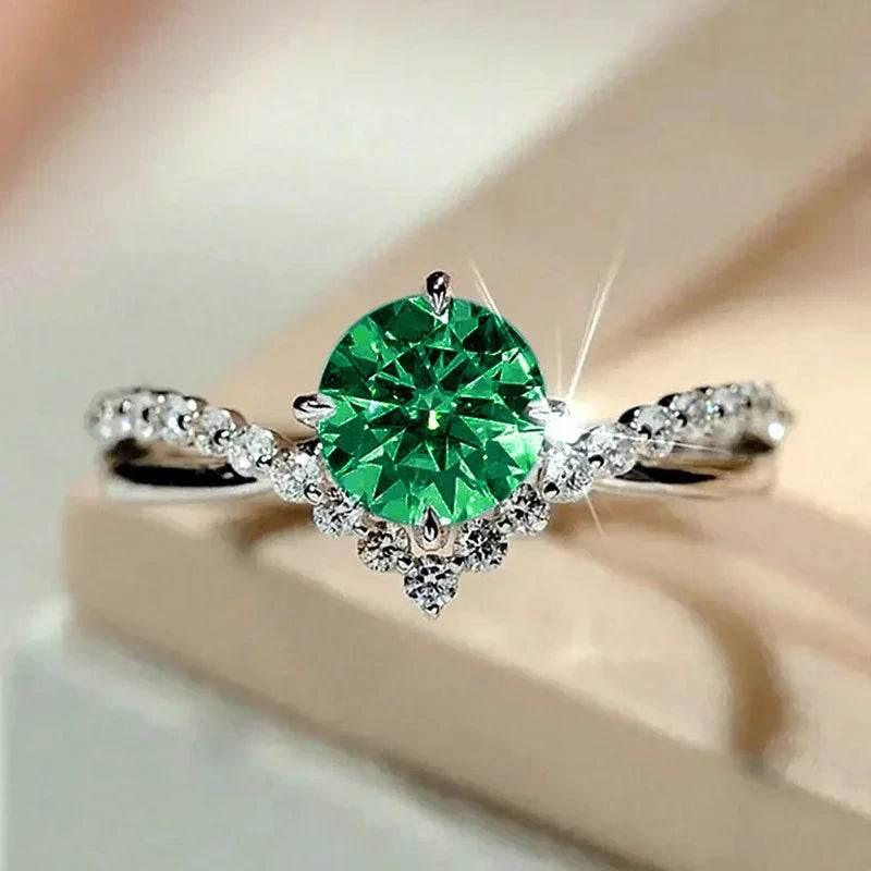 Zircon V-Shaped Ring for Women – Elegant Sparkle - ZA-Zola