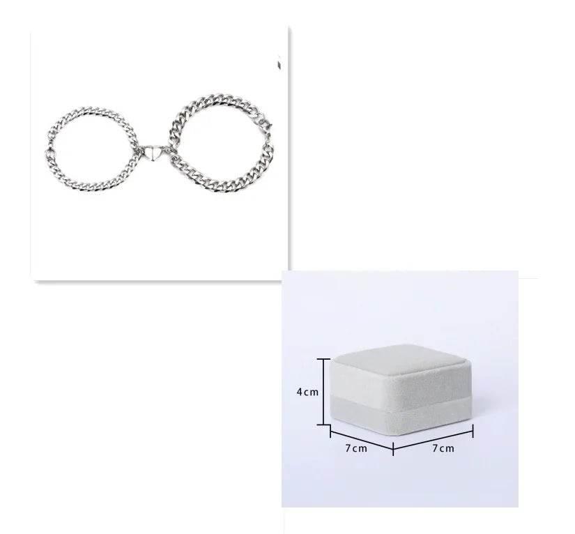 Magnetic Heart Couple Bracelets Titanium Steel - ZA-Zola