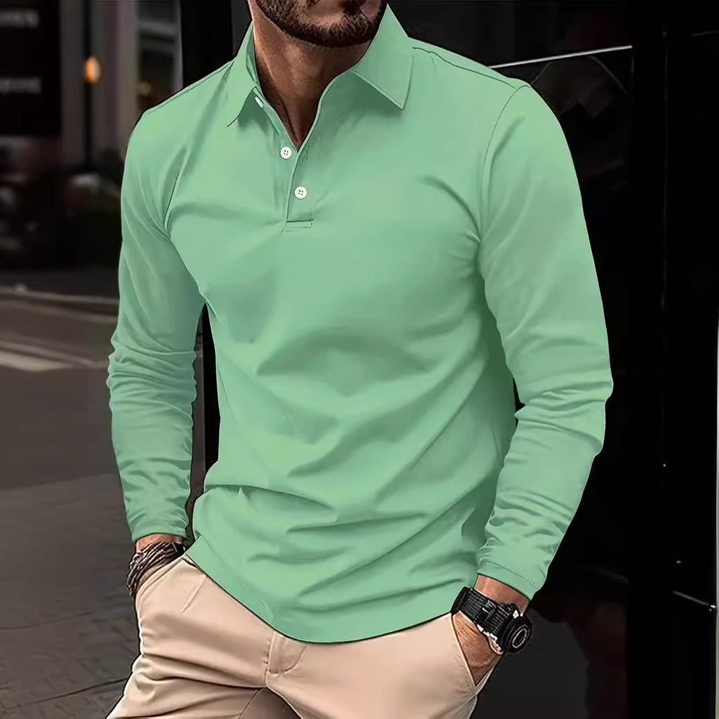 Men’s Long Sleeve Polo Casual Shirt | ZA-Zola