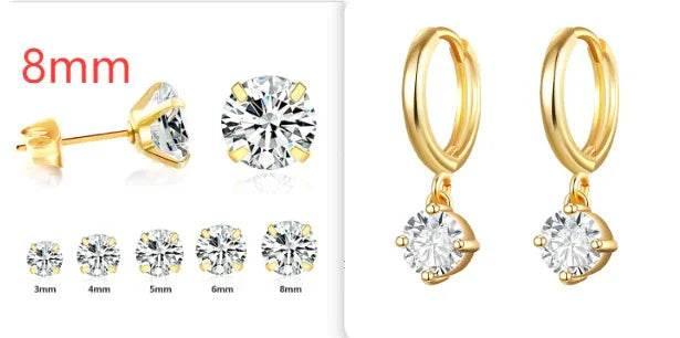 White Diamond Stud Earrings for Everyday Elegance - ZA-Zola
