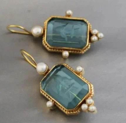 Retro Geometric Gold Pendant Earrings for Women - ZA-Zola