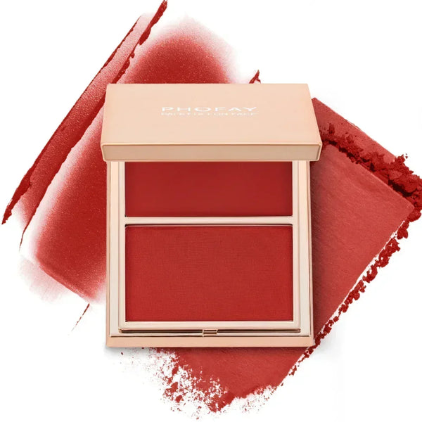 PHOFAY Cream and Powder Blush Duo – Smooth Weightless Color - ZA-Zola