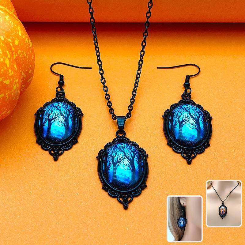 ZA-Zola Halloween Tree Witch Necklace Set - ZA-Zola