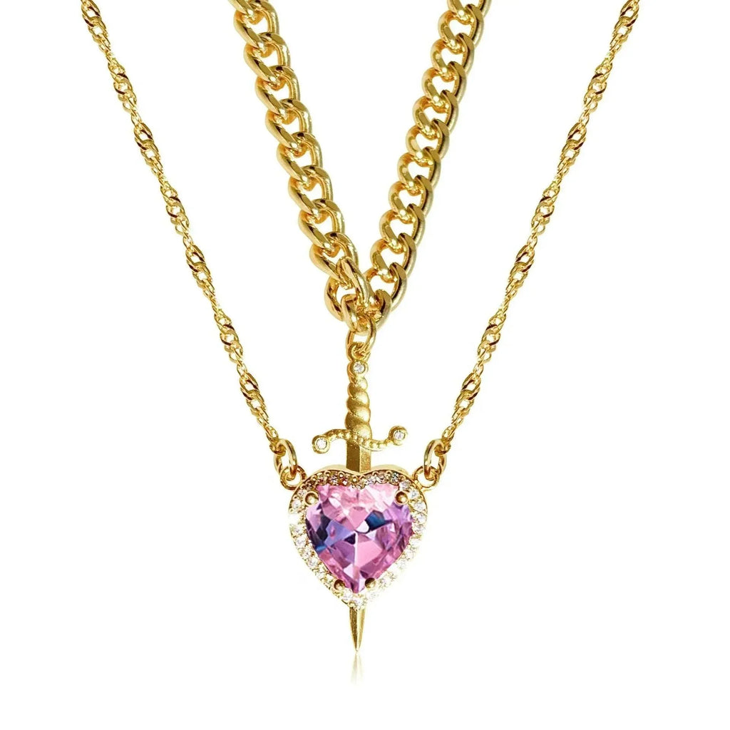 Heart & Sword Necklace Set - Gift for Couples - Buy Now! - ZA-Zola