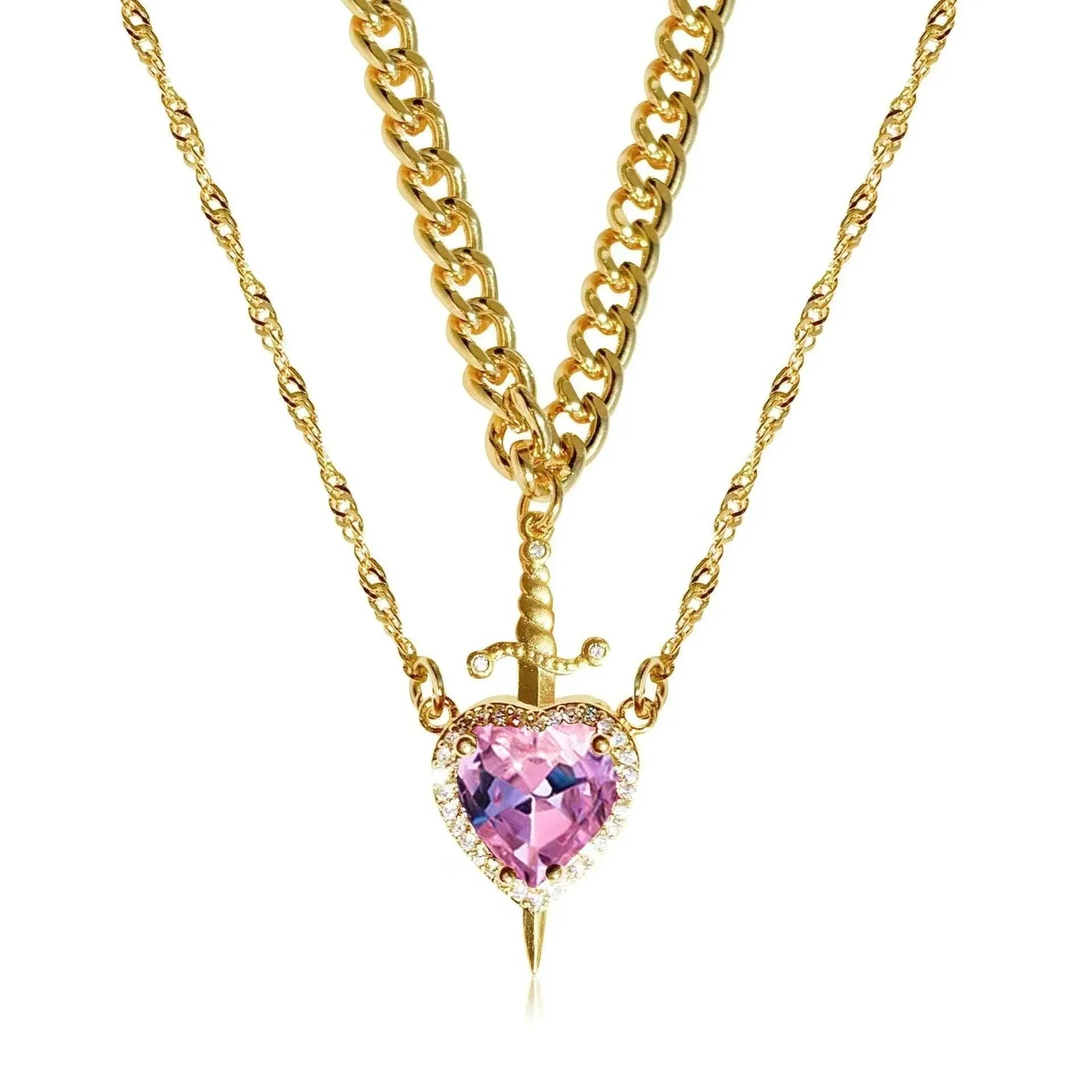 Heart & Sword Necklace Set - Gift for Couples - Buy Now! - ZA-Zola