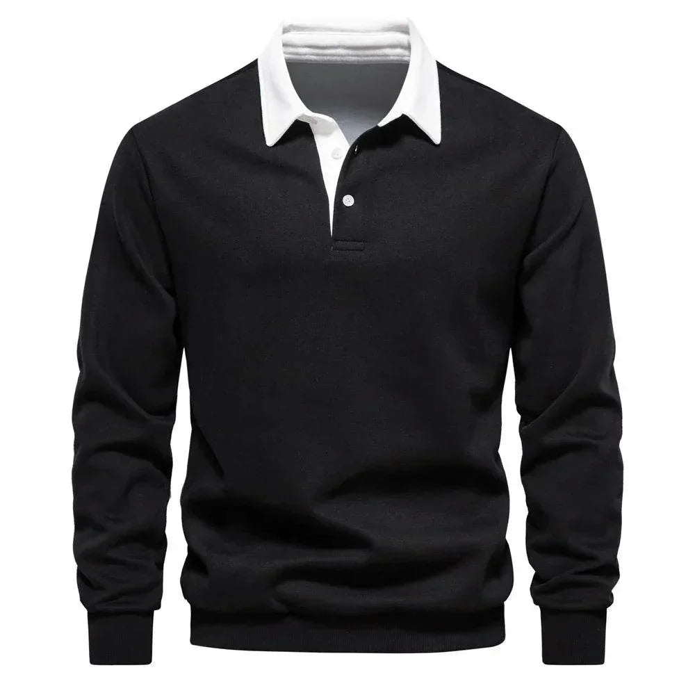 Men's Casual Long Sleeve Polo Collar Sweater - ZA-Zola