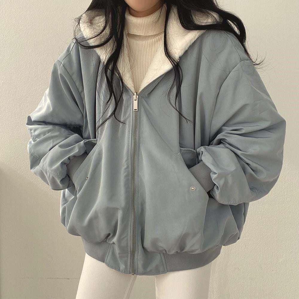 Thickened Cotton Coat – Simple Loose Hooded Winter Jacket - ZA-Zola