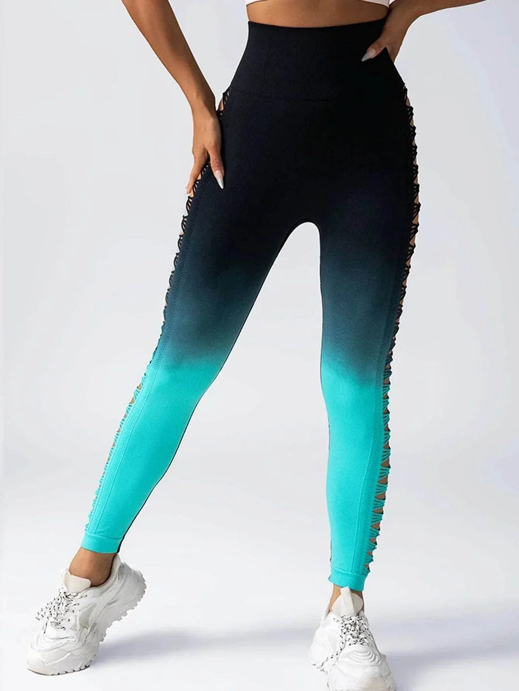 Women’s High-Waisted Gradient Yoga Pants – Booty Lifting Leggings - ZA-Zola