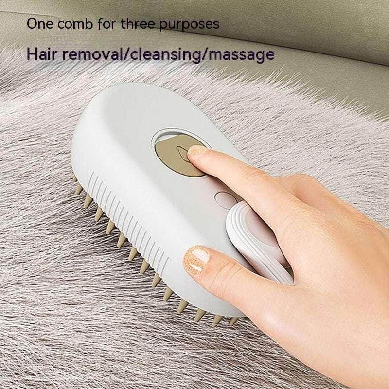 3-in-1 Steam Pet Brush – Grooming, Massage & Hair Removal - ZA-Zola