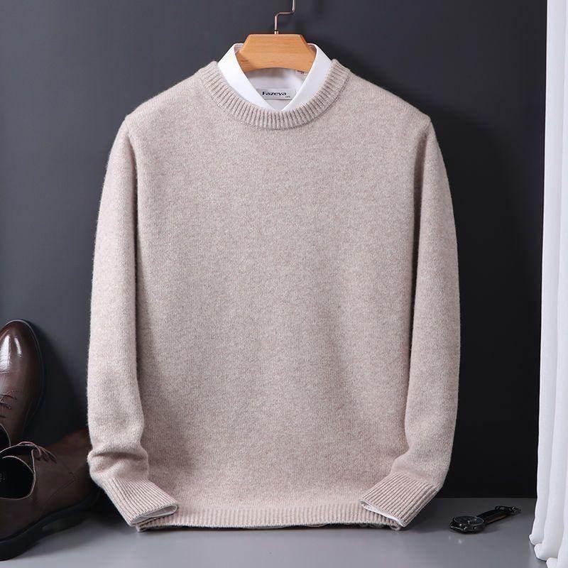 Loose Oversized Round Neck Wool Sweater for Men - ZA-Zola